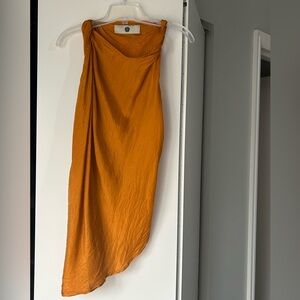 Marc le Bihan orange silk asymmetrical  top size 36